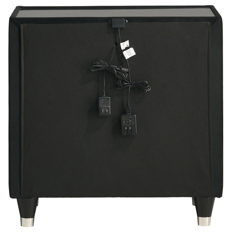Ravenne Velvet Upholstered LED Nightstand
