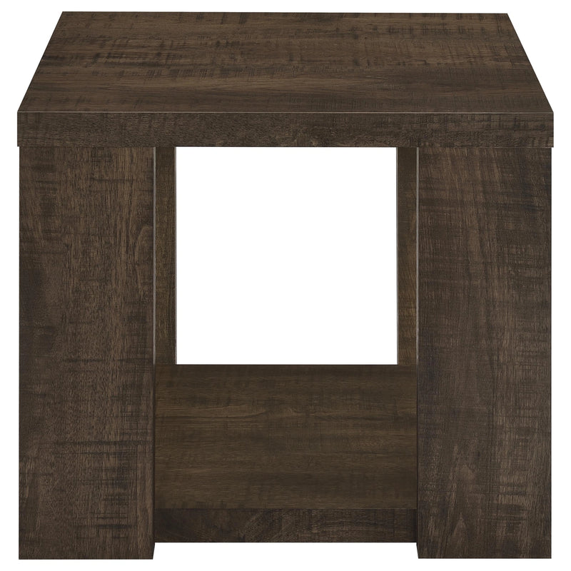 Pavone Open-Shelf Coffee and End Table Set - Dark Rustic Mango 3-Piece Set
