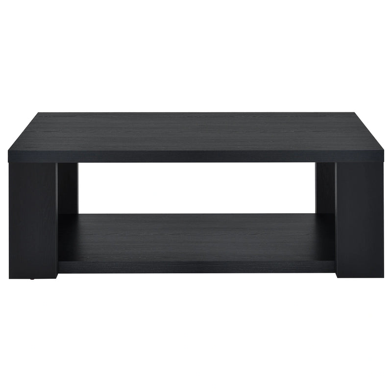 Pavone Open-Shelf Coffee and End Table Set - Black 3-Piece Set