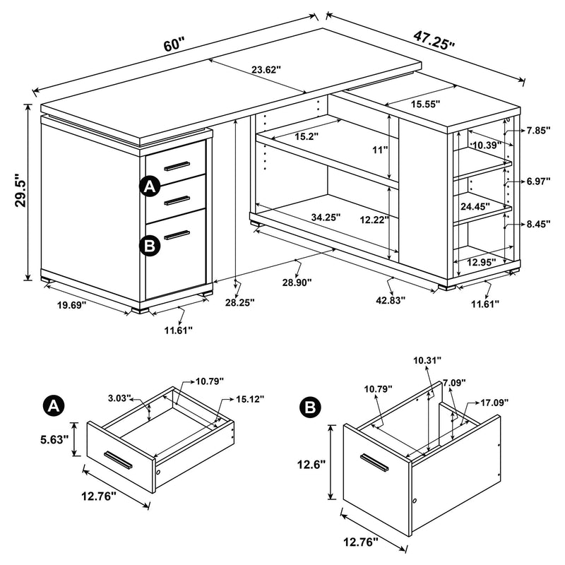 Yvette L-Shape Desk