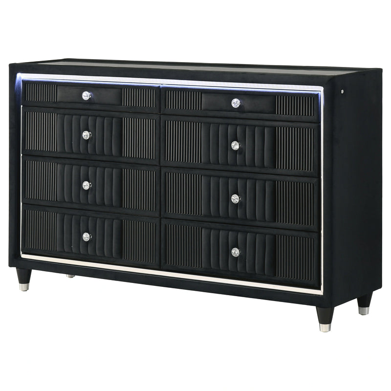 Ravenne Velvet Upholstered LED Dresser