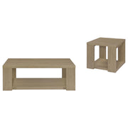 Pavone Open-Shelf Coffee and End Table Set - Latte 2-Piece Set
