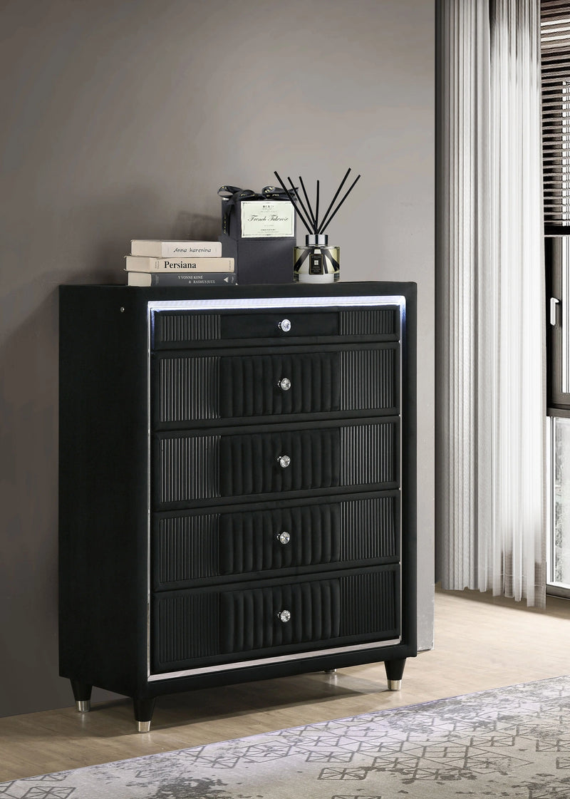 Ravenne Velvet Upholstered LED Chest