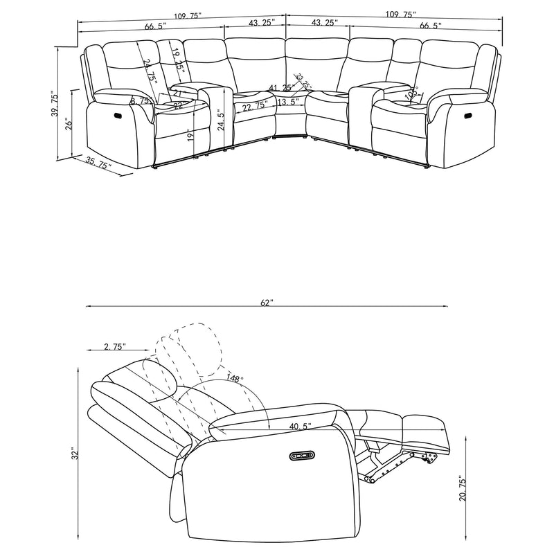 Hagen Power Reclining Sectional Sofa