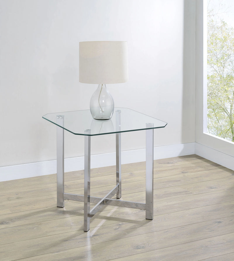 Cronin Glass Top End Table