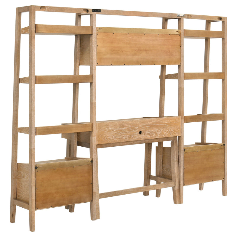 Fabian Desk and Bookshelf Set (Desk, 2 Bookcase and Bridge)