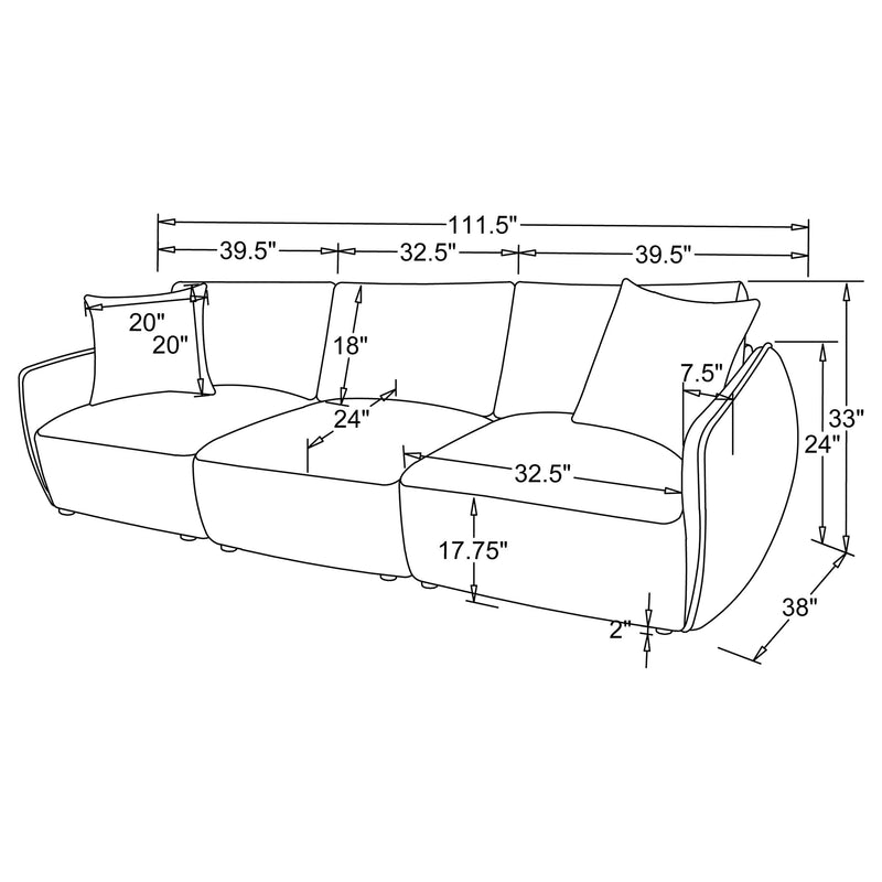 Elysia Fabric Upholstered Modular Sofa