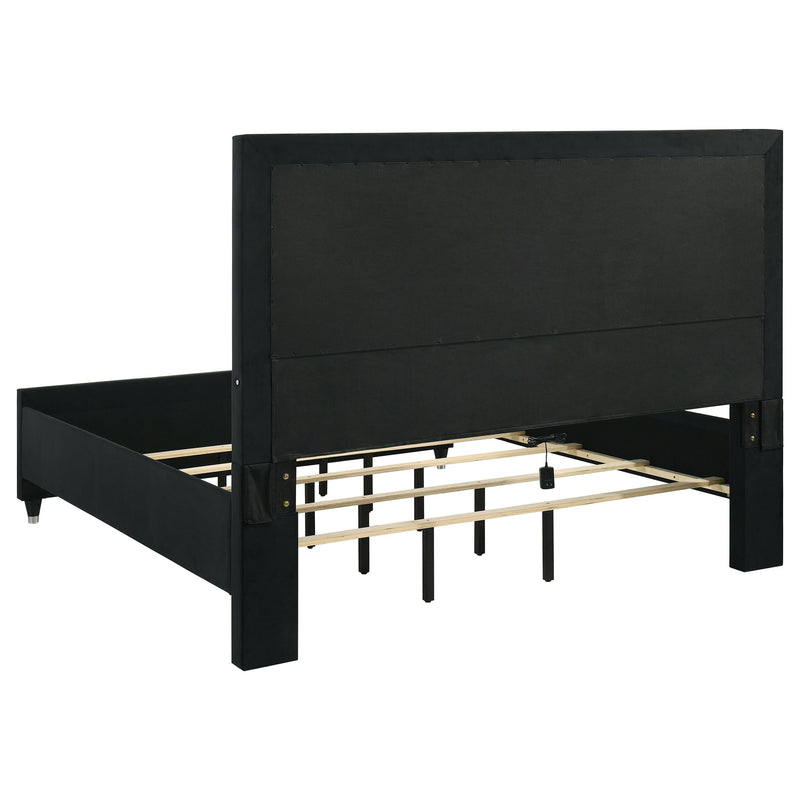 Ravenne Velvet Upholstered LED Panel Bed