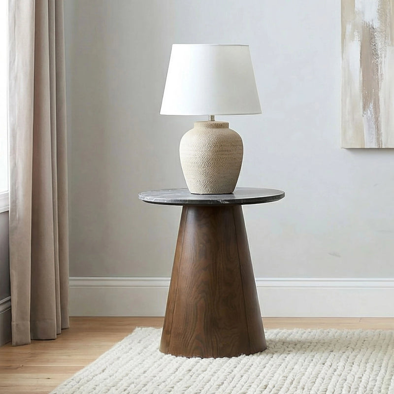 Franklin Round Pedestal End Table