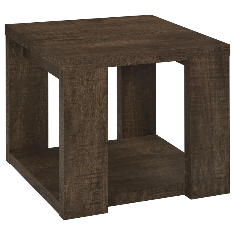 Pavone Open-Shelf Coffee and End Table Set - Dark Rustic Mango 2-Piece Set