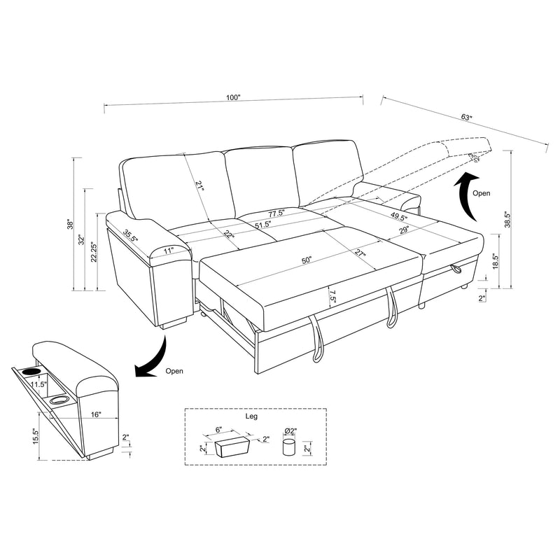Demko Sleeper Sectional Sofa
