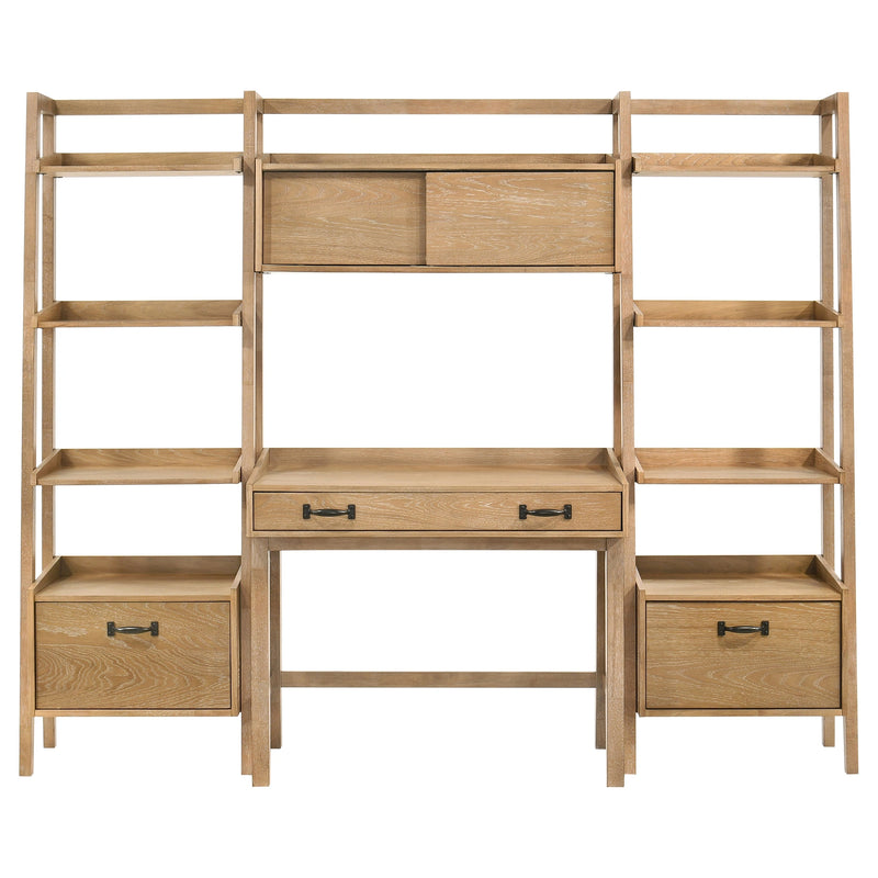 Fabian Desk and Bookshelf Set (Desk, 2 Bookcase and Bridge)
