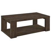 Pavone Open-Shelf Coffee and End Table Set - Dark Rustic Mango 3-Piece Set