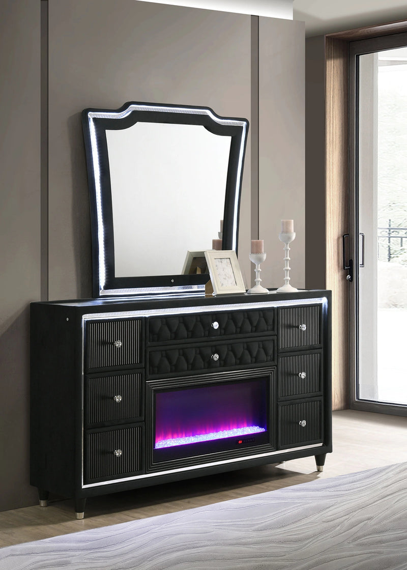 Lorient LED Flame Box Dresser with Mirror