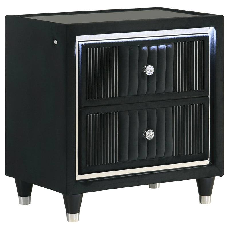 Ravenne Velvet Upholstered LED Nightstand