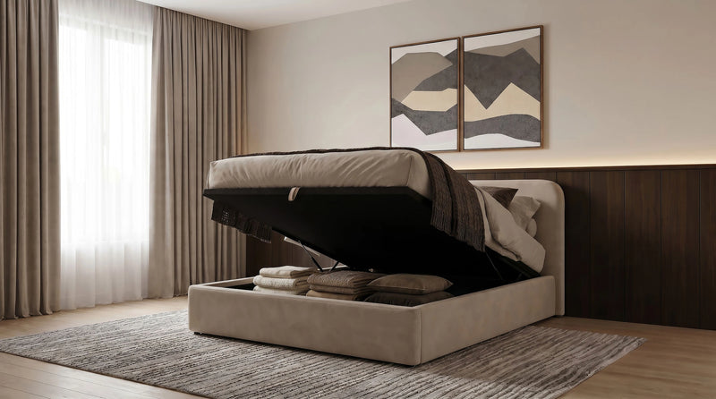 Anders Upholstered Storage Lift Platform Bed