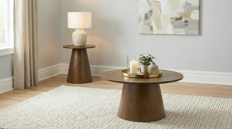 Franklin Round Pedestal Coffee Table Set