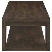Pavone Open-Shelf Coffee and End Table Set - Dark Rustic Mango 3-Piece Set