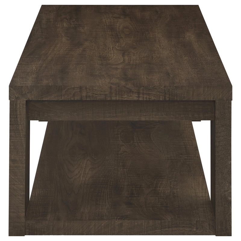 Pavone Open-Shelf Coffee and End Table Set - Dark Rustic Mango 3-Piece Set