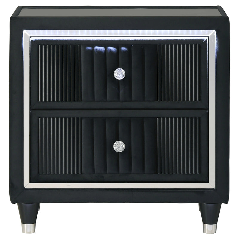 Ravenne Velvet Upholstered LED Nightstand