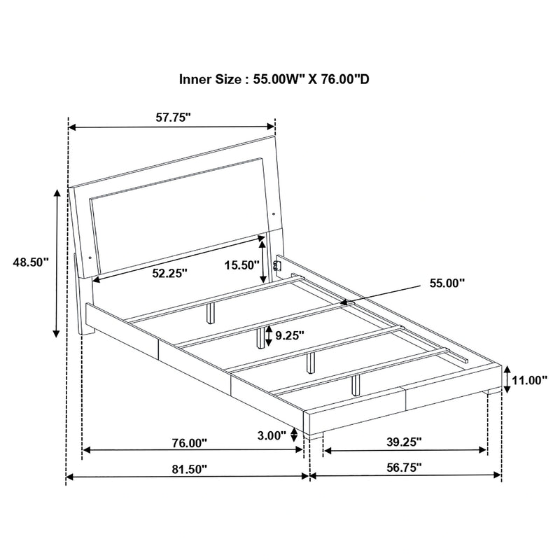Felicity Panel Bed with LED Lighting