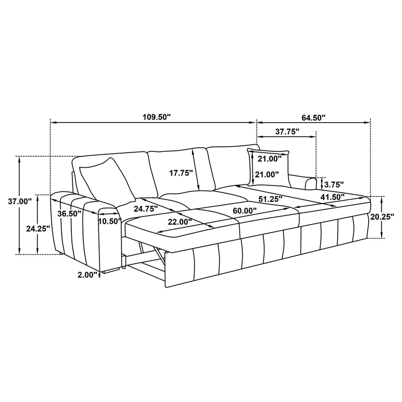Pastrana Upholstered Sleeper Sectional Sofa