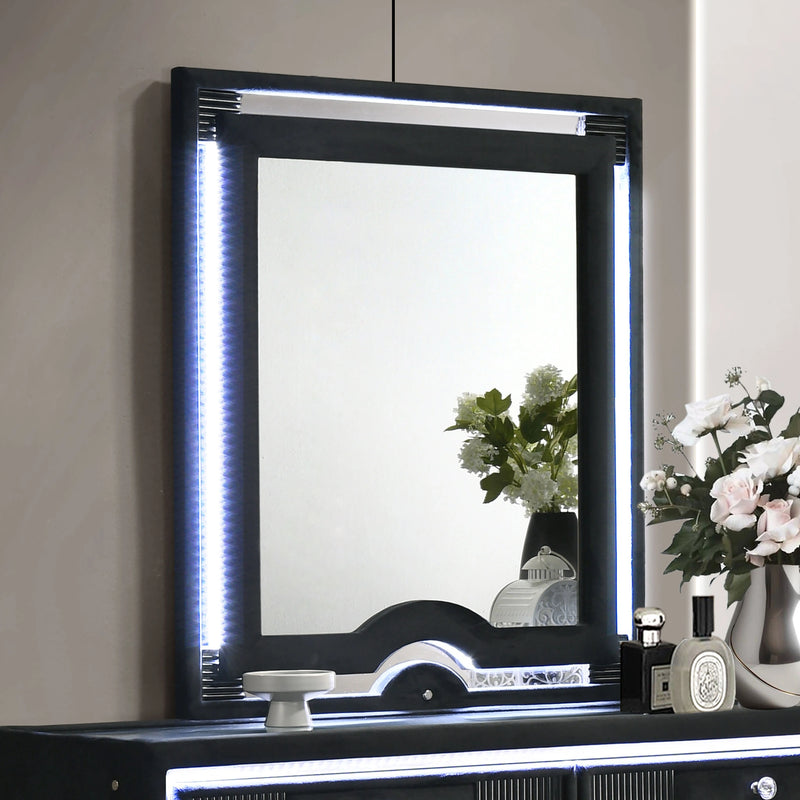 Ravenne Velvet Upholstered LED Dresser Mirror