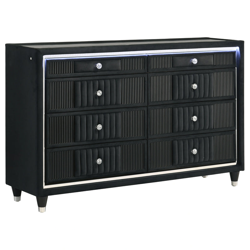 Ravenne Velvet Upholstered LED Dresser