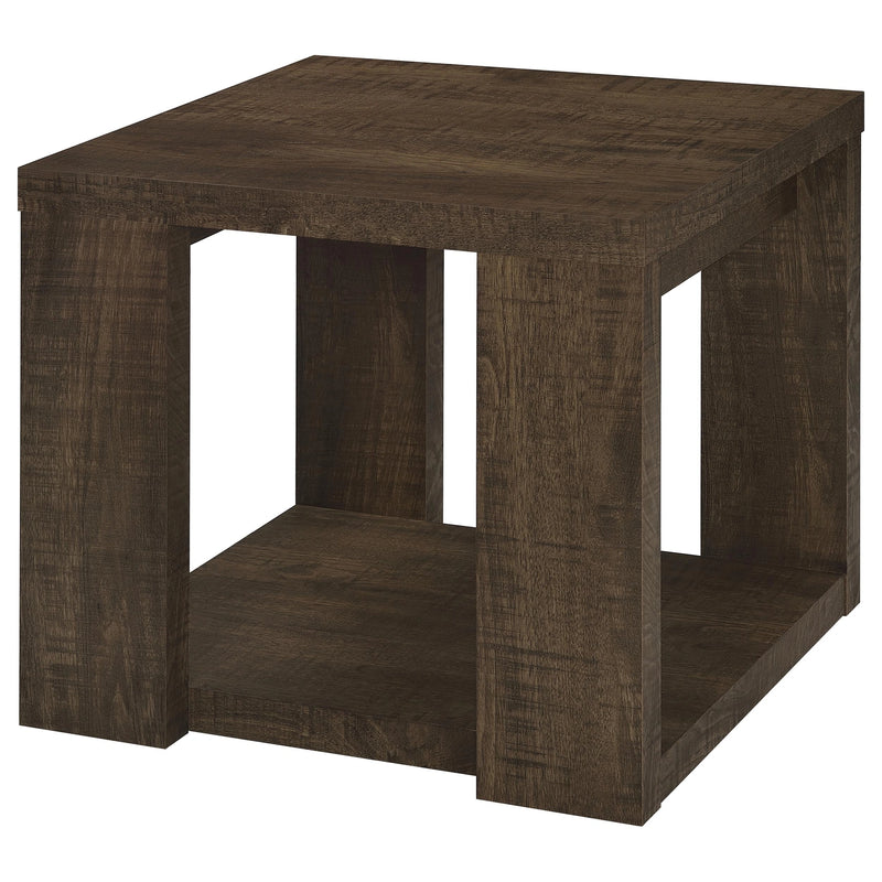 Pavone Open-Shelf Coffee and End Table Set - Dark Rustic Mango 2-Piece Set