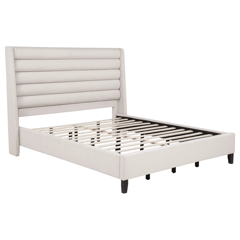 Leslie Upholstered Wingback Platform Bed