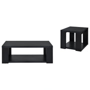 Pavone Open-Shelf Coffee and End Table Set - Black 2-Piece Set