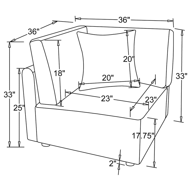 Elysia Upholstered Modular Corner Chair
