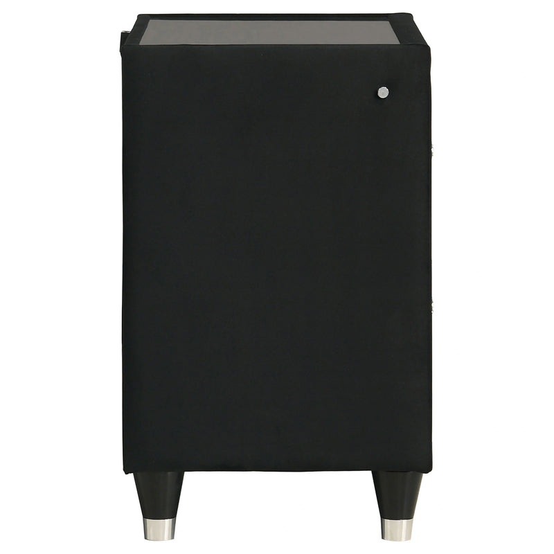 Ravenne Velvet Upholstered LED Nightstand
