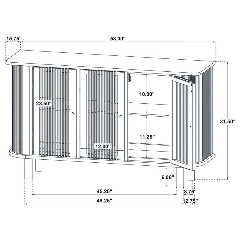 Ervine 3-Door Rope Panel Accent Cabinet