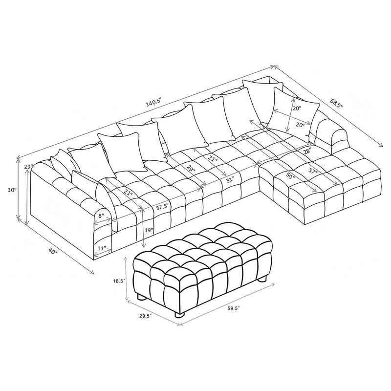 Amara Upholstered Sectional Sofa