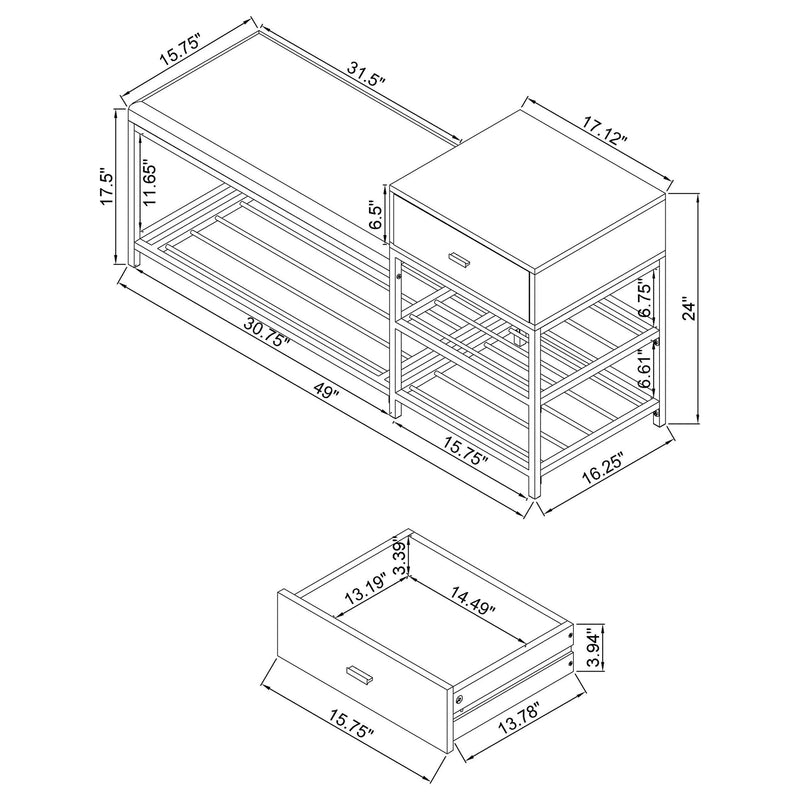 Siega Shoe Storage Entryway Bench