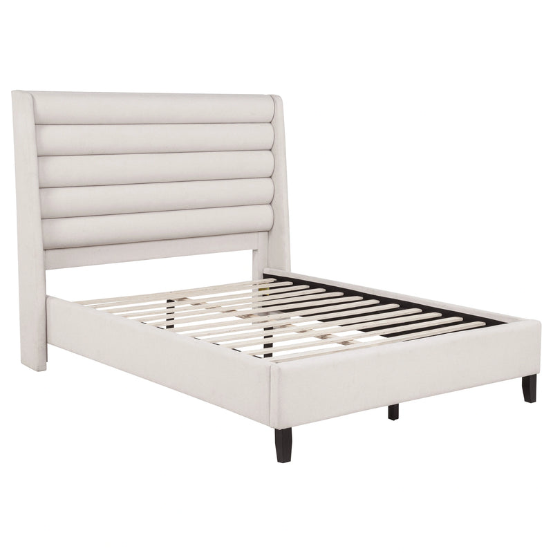 Leslie Upholstered Wingback Platform Bed