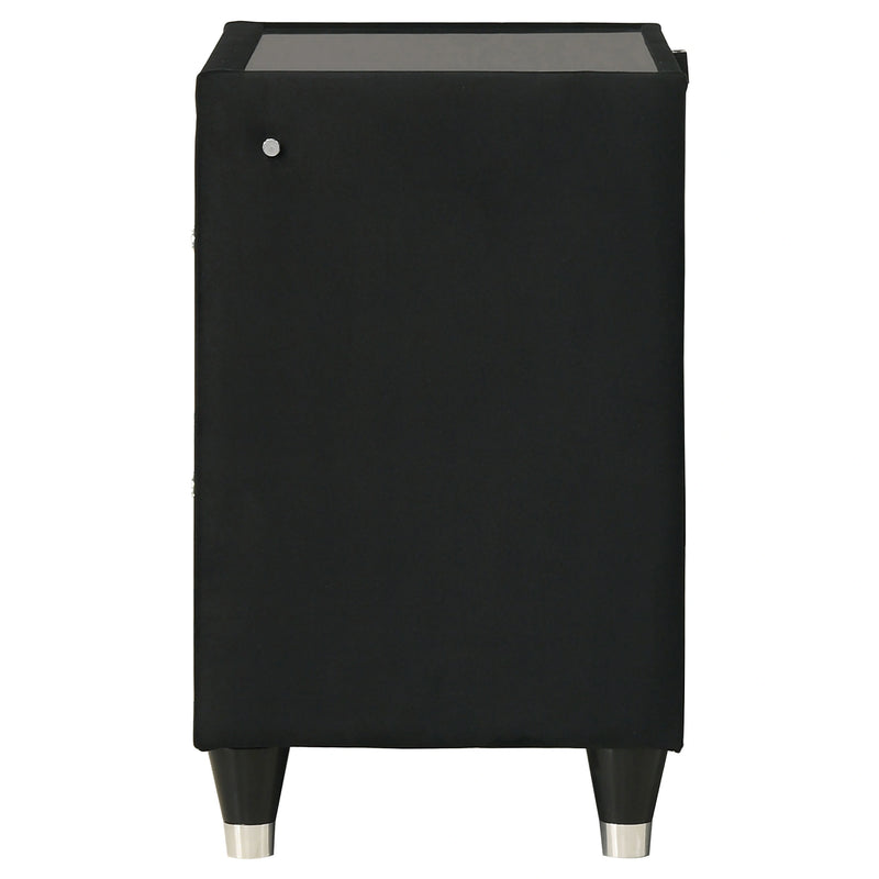 Ravenne Velvet Upholstered LED Nightstand