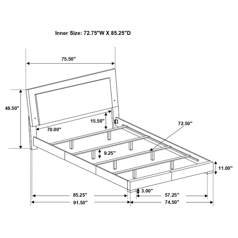 Felicity Panel Bed with LED Lighting