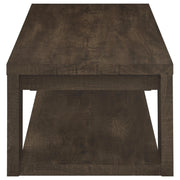 Pavone Open-Shelf Coffee and End Table Set - Dark Rustic Mango 3-Piece Set
