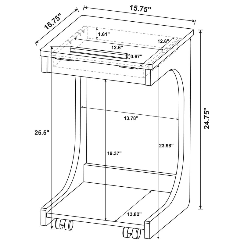 Ralston Lift-Top Side Table with Casters